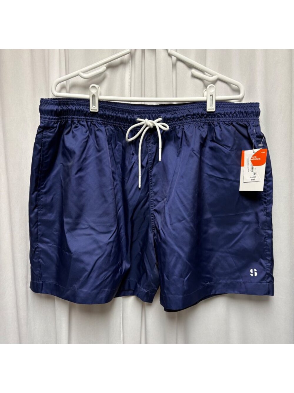 Sports Illustrated Shorts Mens XL Navy Blue Nylon Elastic Waist Drawstring NEW
